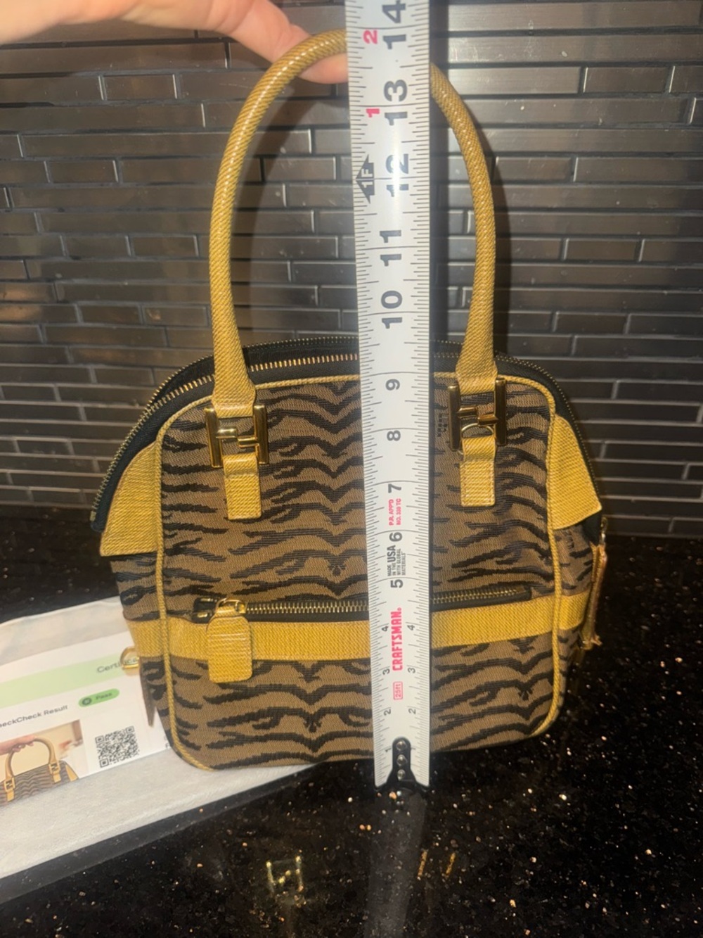 Fendi (RARE) Zebra Print Brown Shoulder Bag - Picture 13 of 13